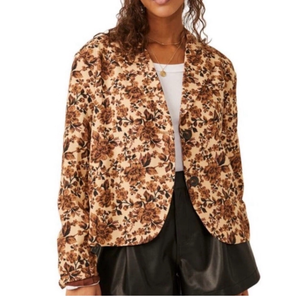 NWT Free People Cali Printed Blazer Jacket